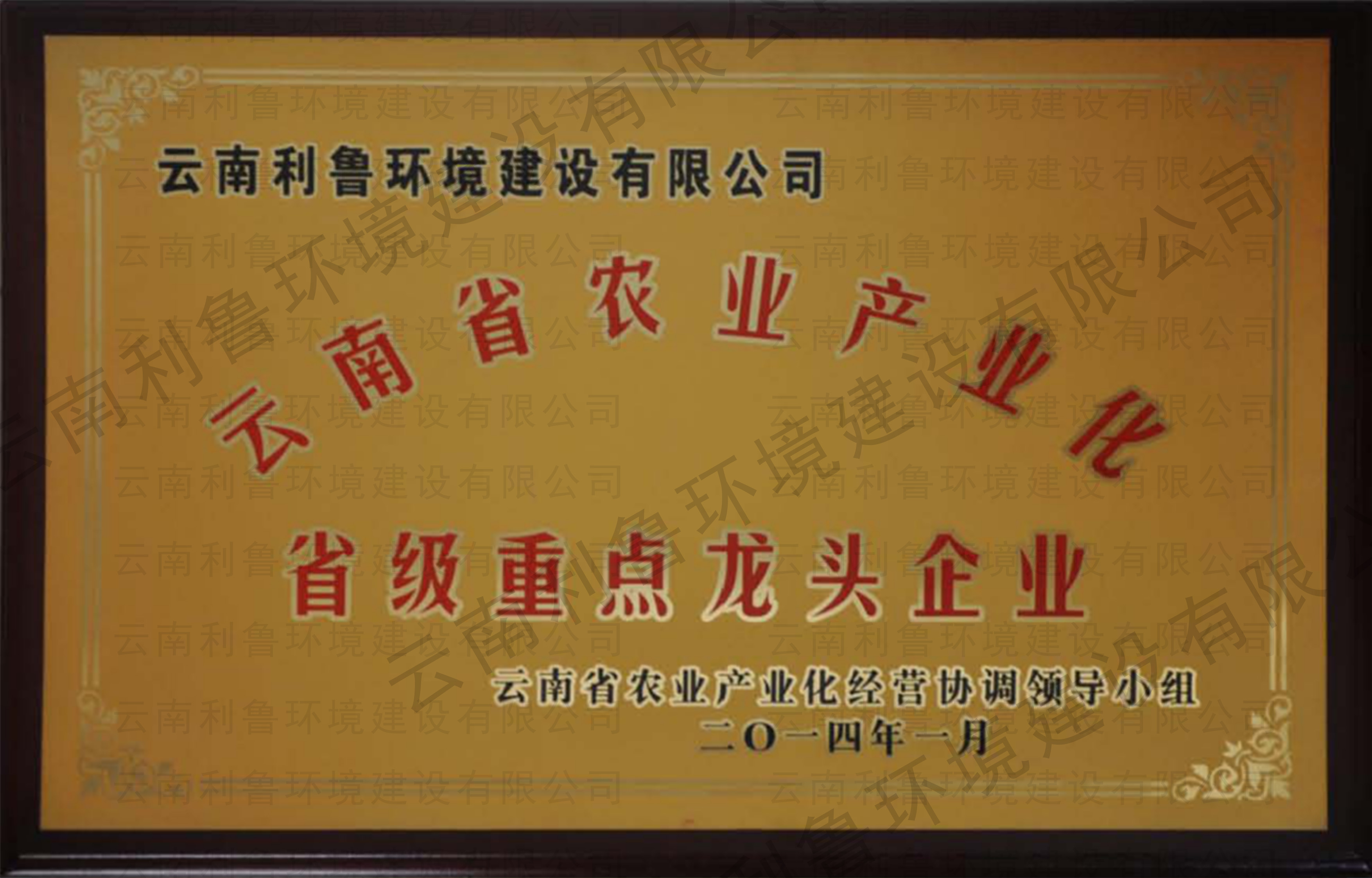 云南省產(chǎn)業(yè)農(nóng)業(yè)化省級(jí)重點(diǎn)龍頭企業(yè)